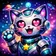 A vibrant, colorful animal avatar featuring a stylized, friendly fox with expressive eyes and a warm smile. The fox shows a m